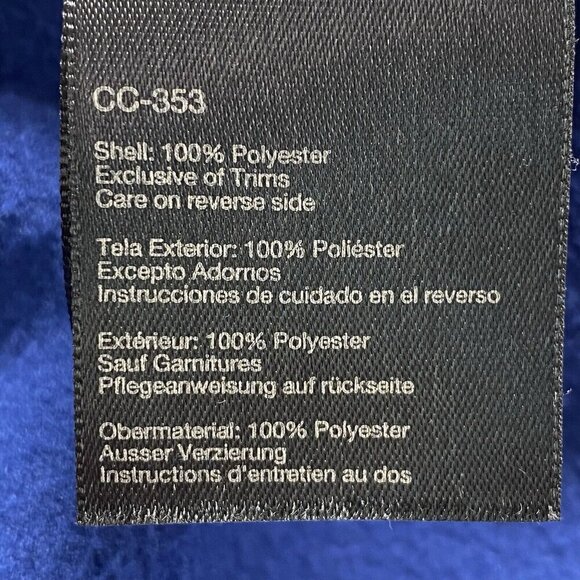 MARMOT Polartec Mock Neck Fleece Full Zip Jacket Outdoors Men Navy Blue XL 13-16 - Picture 12 of 13